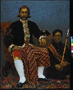 unknow artist Oil painting depicting Raden Wangsajuda, patih of Bandung, West Java Sweden oil painting artist